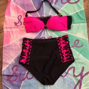 2 piece high waisted swimsuit